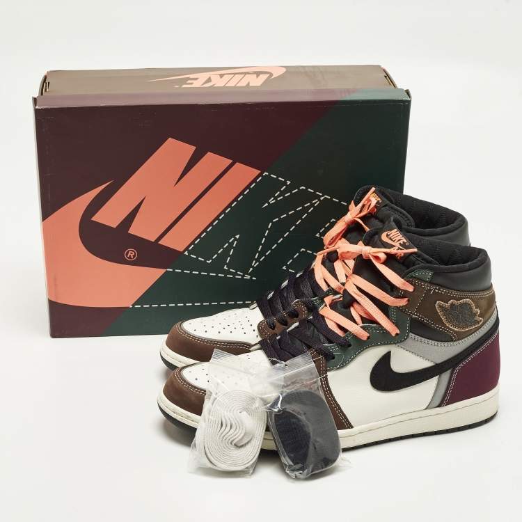 مملوكة مسبقًا Air Jordans Jordan 1 Retro OG Hand Crafted Size 45.5 Multicolor Nubuck and Leather High Top Sneakers