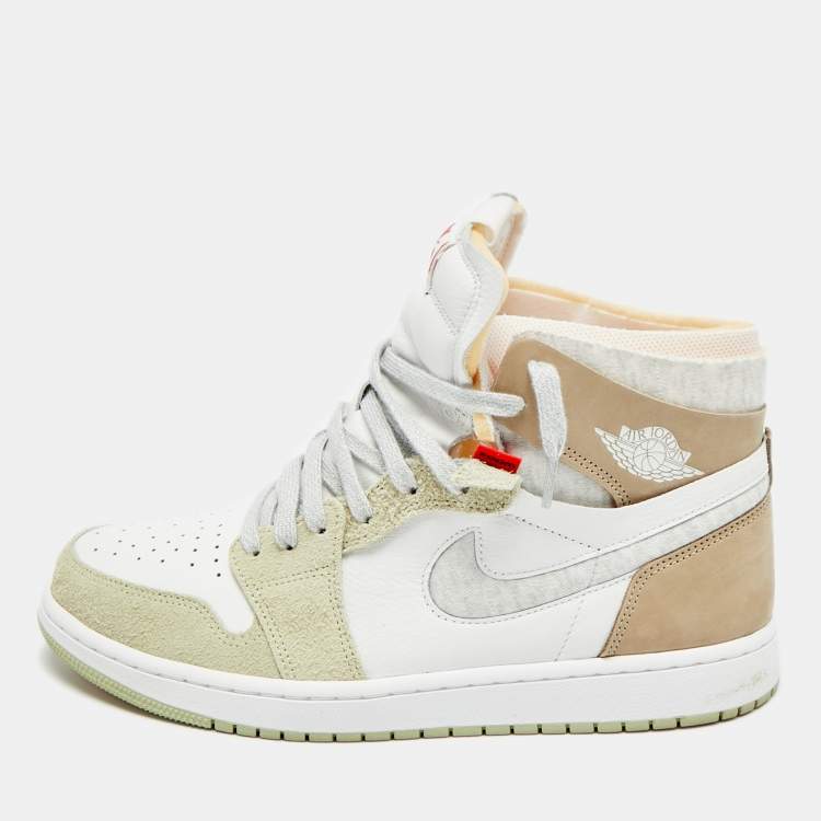 Pre Owned Air Jordans Jordan 1 Size 44.5 Multicolor Leather and Suede High Top Sneakers