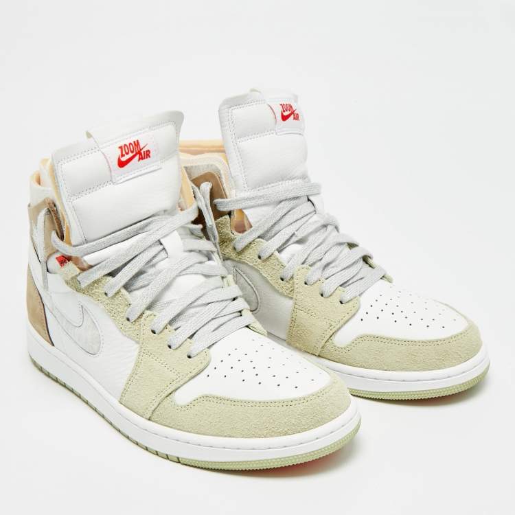 Pre Owned Air Jordans Jordan 1 Size 44.5 Multicolor Leather and Suede High Top Sneakers