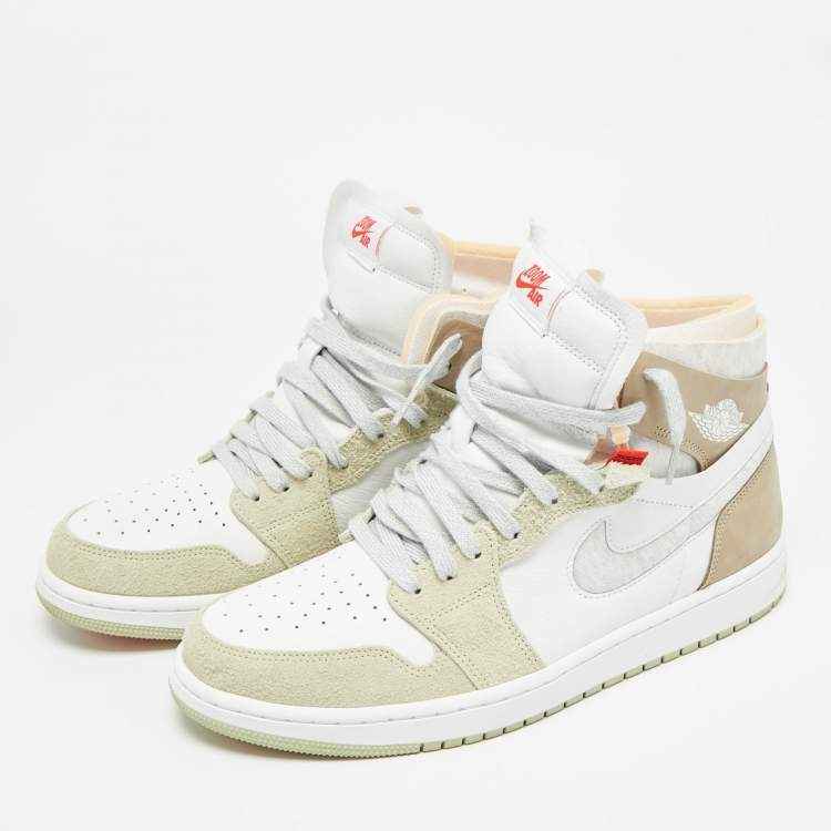 Pre Owned Air Jordans Jordan 1 Size 44.5 Multicolor Leather and Suede High Top Sneakers