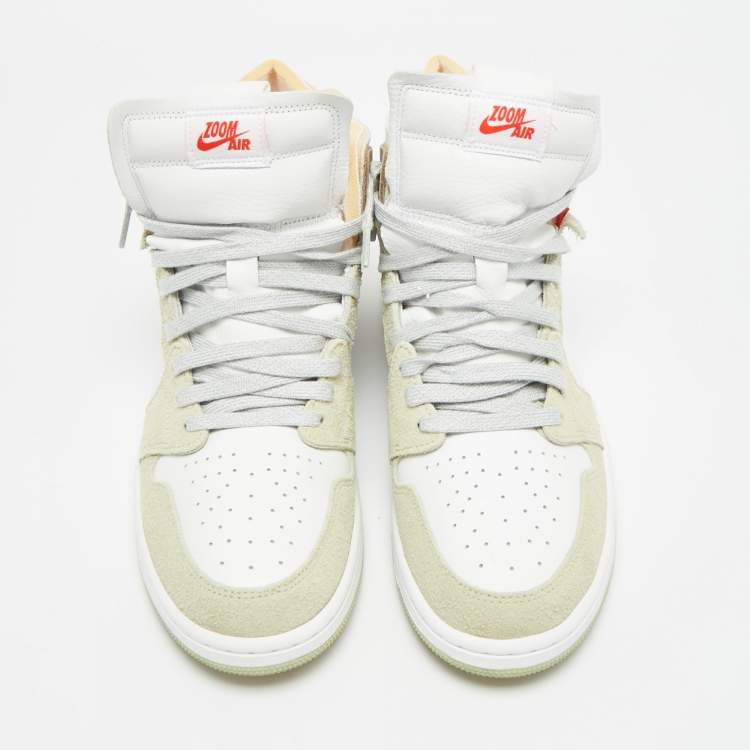 Pre Owned Air Jordans Jordan 1 Size 44.5 Multicolor Leather and Suede High Top Sneakers