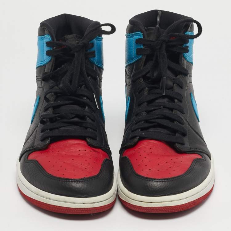 Pre Owned Air Jordans 1 High OG UNC Size 46 Tricolor Leather High Top Sneakers