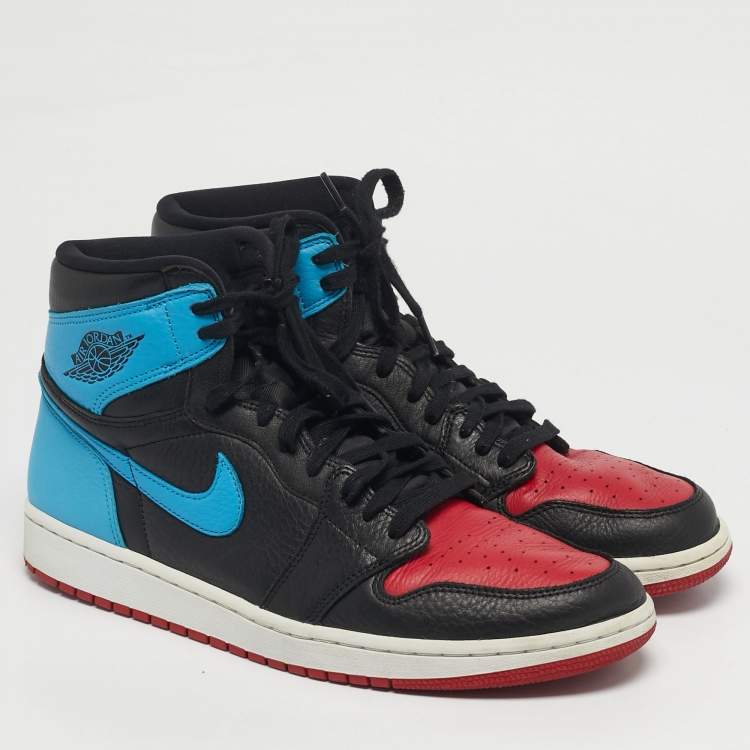 Pre Owned Air Jordans 1 High OG UNC Size 46 Tricolor Leather High Top Sneakers