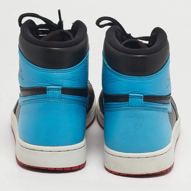 Pre Owned Air Jordans 1 High OG UNC Size 46 Tricolor Leather High Top Sneakers