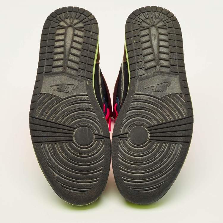 Pre Owned Air Jordans Jordan 1 Retro Tokyo Bio Hack Size 45.5 Multicolor Nubuck Leather High Top Sneakers