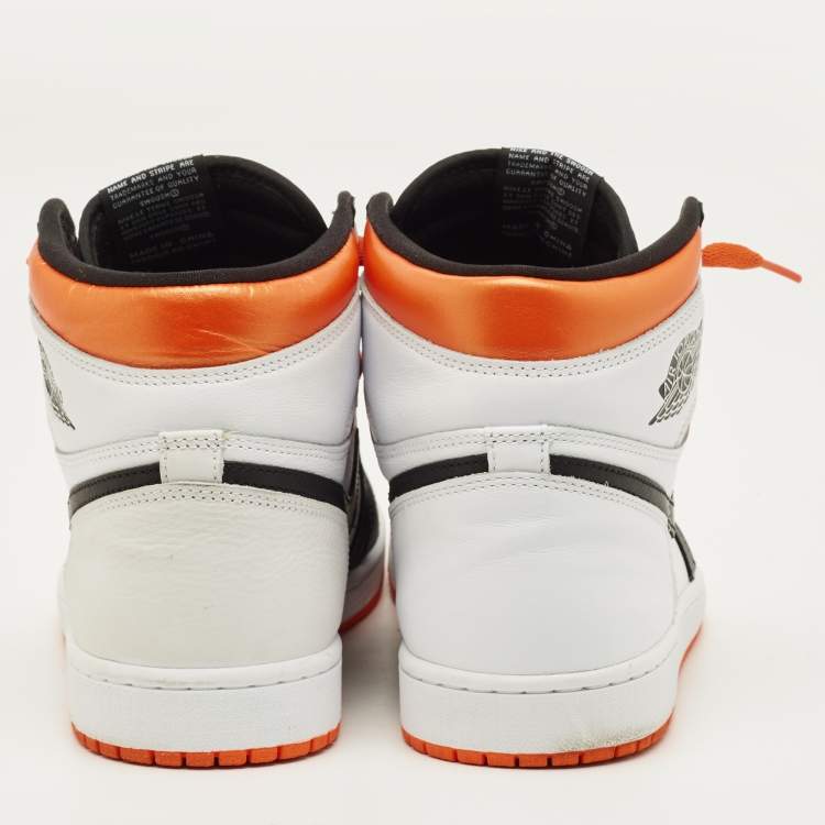 Pre Owned Air Jordans Jordan 1 Retro Electro Orange Size 45 Multicolor Leather High Top Sneakers