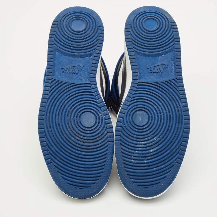 Pre Owned Air Jordans Jordan 1 Retro AJKO Storm Blue Size 45 Multicolor Canvas and Leather High Top Sneakers