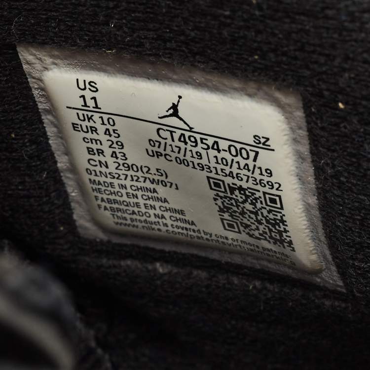 Pre Owned Air Jordans Jordan 6 Retro DMP Size 45 Black Nubuck Leather High Top Sneakers