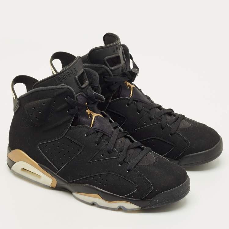 Pre Owned Air Jordans Jordan 6 Retro DMP Size 45 Black Nubuck Leather High Top Sneakers