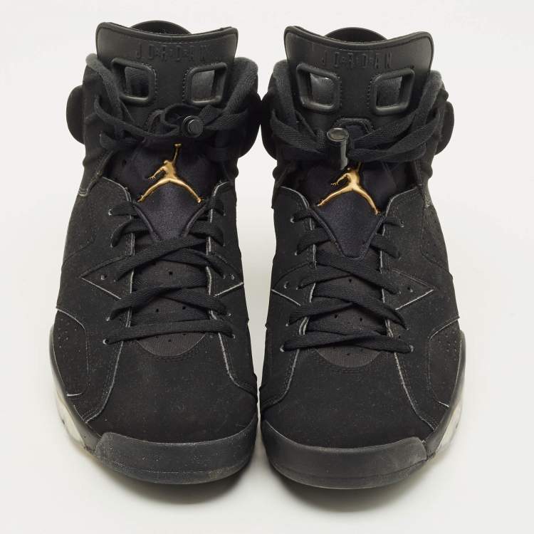Pre Owned Air Jordans Jordan 6 Retro DMP Size 45 Black Nubuck Leather High Top Sneakers