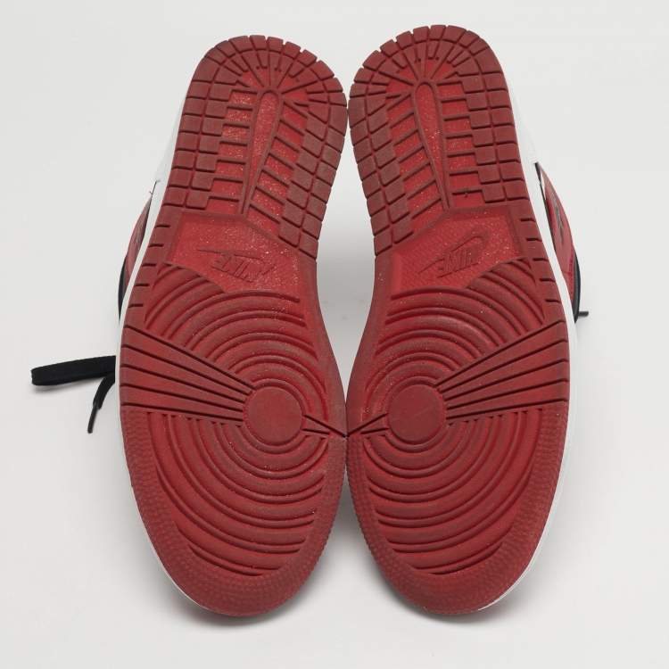 Pre Owned Air Jordans Jordan 1 Chicago Size 45 Multicolor Leather Mid Top Sneakers