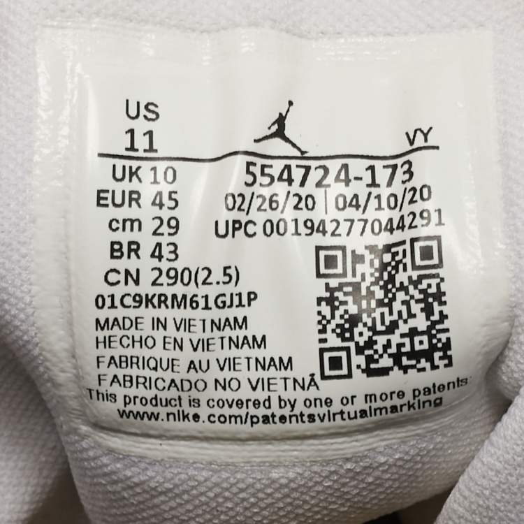 Pre Owned Air Jordans Jordan 1 Chicago Size 45 Multicolor Leather Mid Top Sneakers