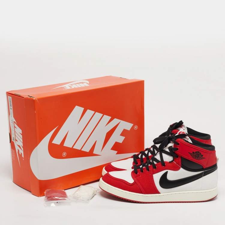 Pre Owned Air Jordans Jordan 1 Retro AJKO Chicago Size 45 Multicolor Canvas and Leather High Top Sneakers