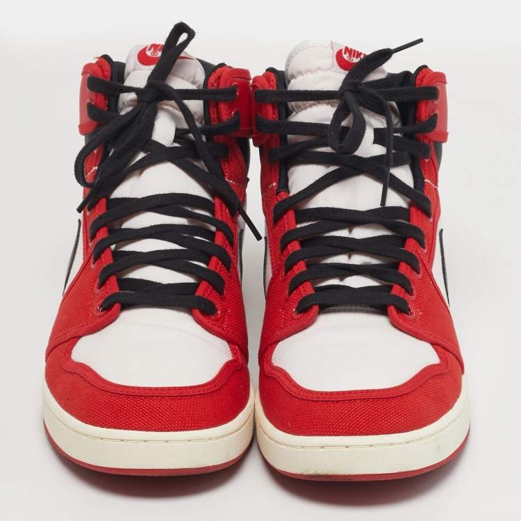 Pre Owned Air Jordans Jordan 1 Retro AJKO Chicago Size 45 Multicolor Canvas and Leather High Top Sneakers