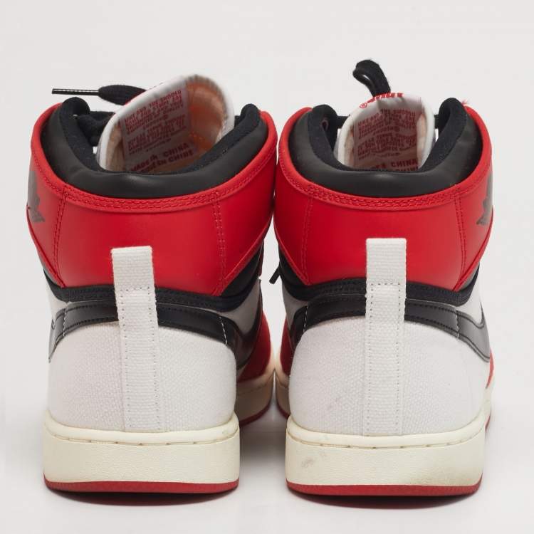 Pre Owned Air Jordans Jordan 1 Retro AJKO Chicago Size 45 Multicolor Canvas and Leather High Top Sneakers