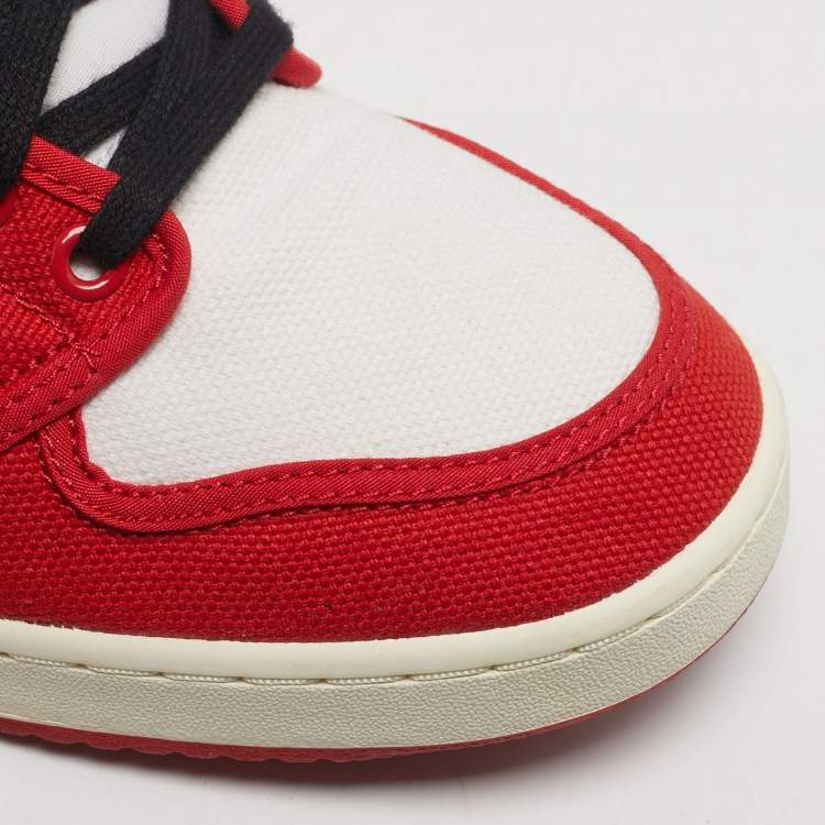 Pre Owned Air Jordans Jordan 1 Retro AJKO Chicago Size 45 Multicolor Canvas and Leather High Top Sneakers