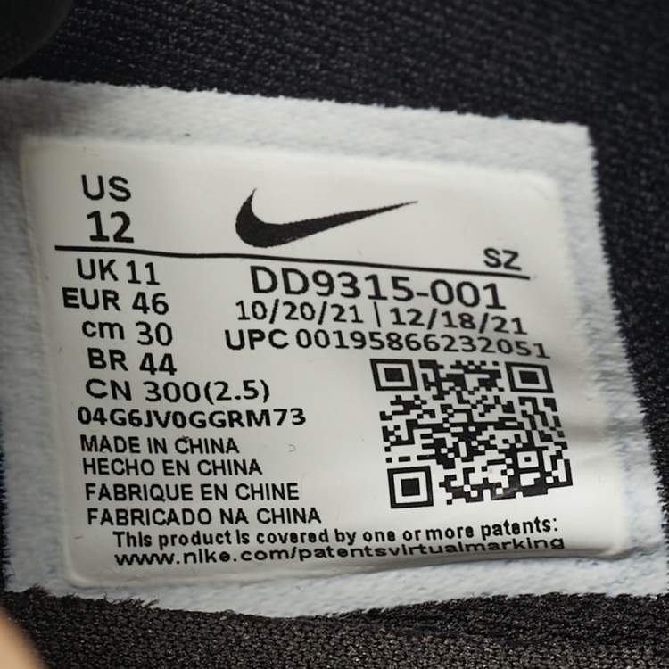 Pre Owned Air Jordans Jordan 1 Retro Golf Shadow Size 46 Black/Grey Leather Low Top Sneakers