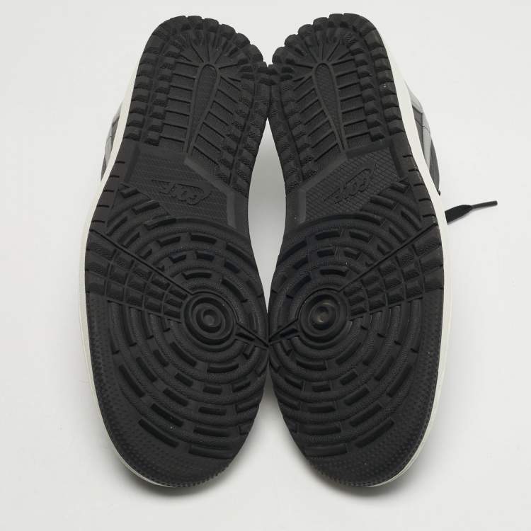 Pre Owned Air Jordans Jordan 1 Retro Golf Shadow Size 46 Black/Grey Leather Low Top Sneakers