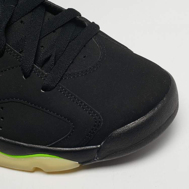 Pre Owned Air Jordans Jordan 6 Retro Electric Green Size 45 Black Durabuck Leather High Top Sneakers