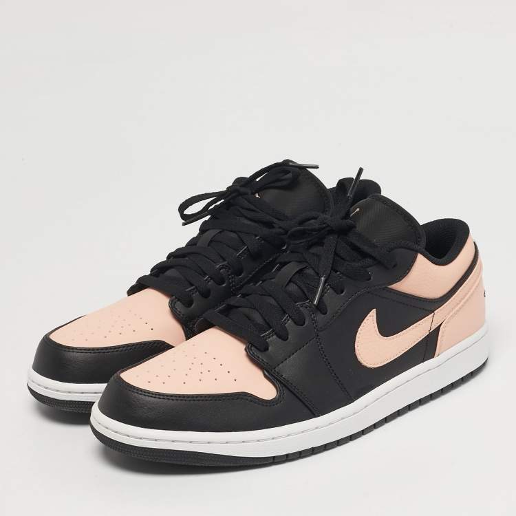 Pre Owned Air Jordans Jordan 1 Crimson Tint Size 45 Black/Pink Leather Low Top Sneakers