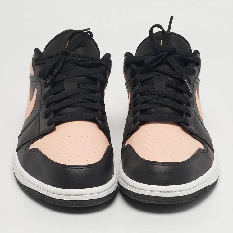 Pre Owned Air Jordans Jordan 1 Crimson Tint Size 45 Black/Pink Leather Low Top Sneakers