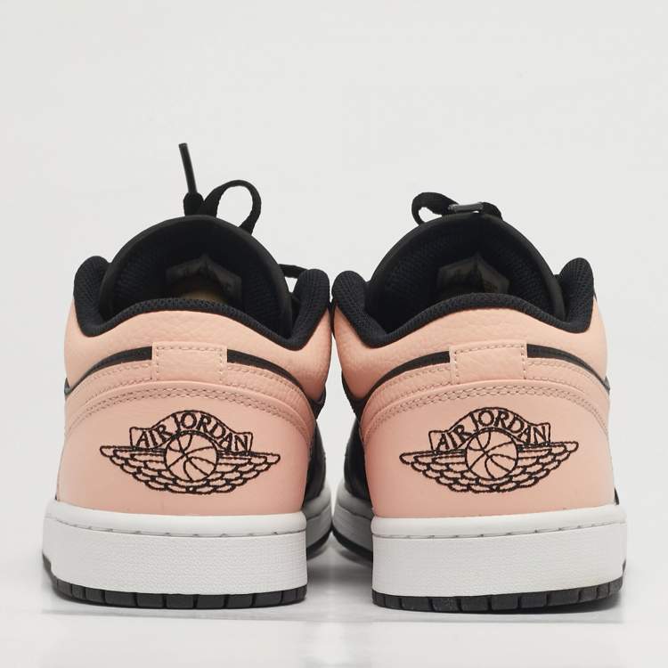Pre Owned Air Jordans Jordan 1 Crimson Tint Size 45 Black/Pink Leather Low Top Sneakers