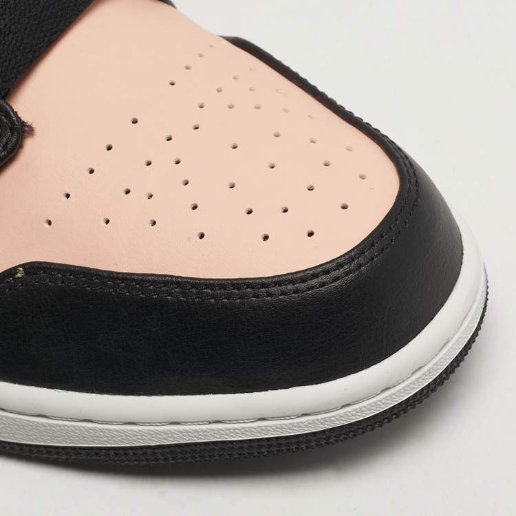 Pre Owned Air Jordans Jordan 1 Crimson Tint Size 45 Black/Pink Leather Low Top Sneakers