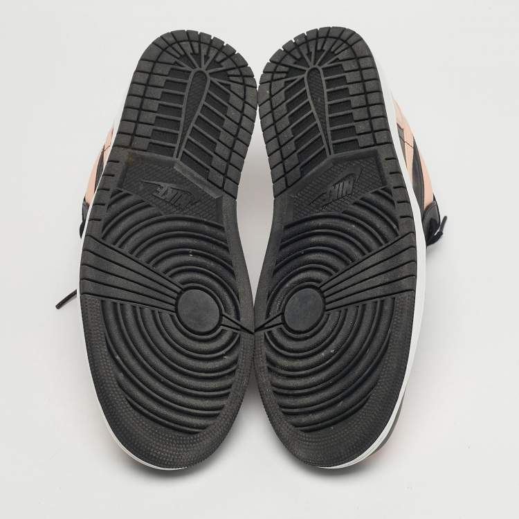 Pre Owned Air Jordans Jordan 1 Crimson Tint Size 45 Black/Pink Leather Low Top Sneakers