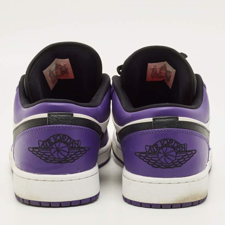 Pre Owned Air Jordans Jordan 1 Court Purple White Size 45 Multicolor Leather Low Top Sneakers