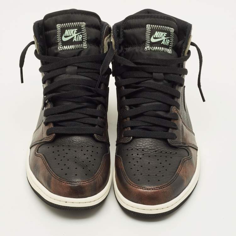 Pre Owned Air Jordans Jordan 1 Retro Light Army Rust Shadow Patina Size 45 Multicolor Leather High Top Sneakers
