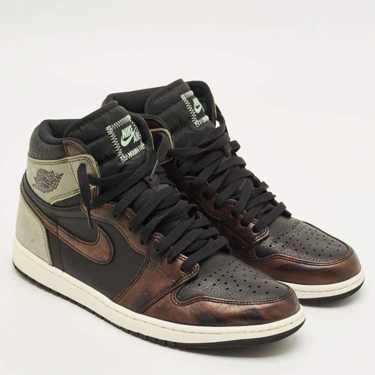 Pre Owned Air Jordans Jordan 1 Retro Light Army Rust Shadow Patina Size 45 Multicolor Leather High Top Sneakers