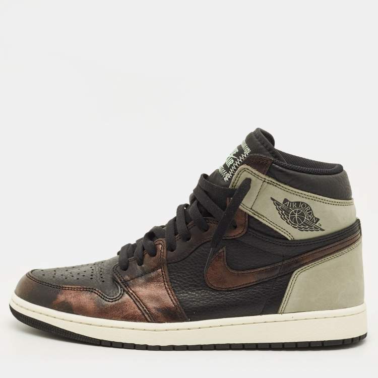 Pre Owned Air Jordans Jordan 1 Retro Light Army Rust Shadow Patina Size 45 Multicolor Leather High Top Sneakers
