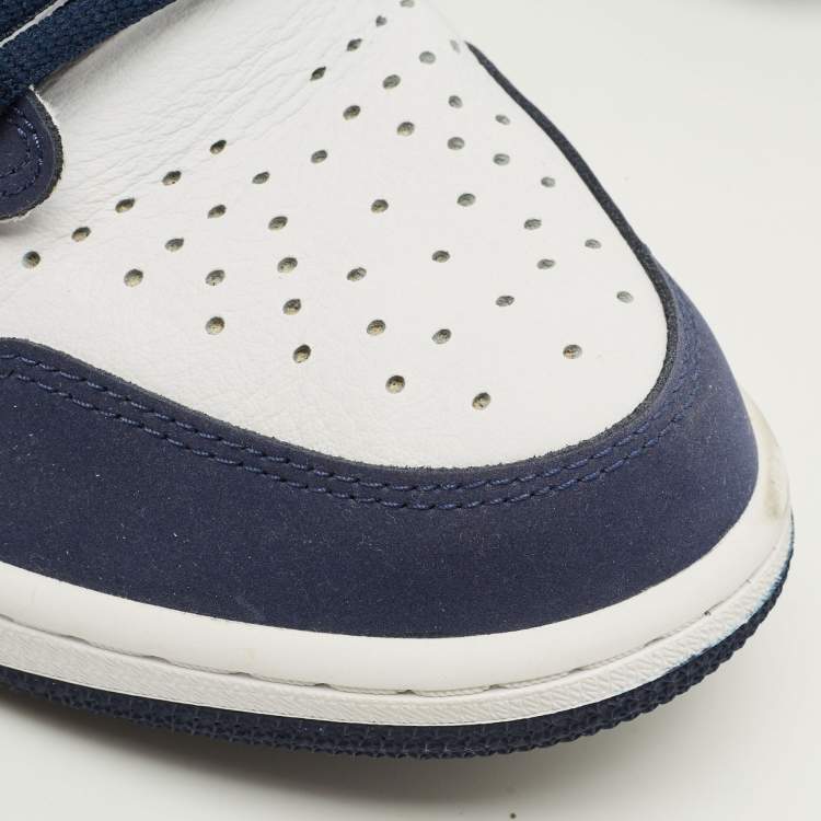 Pre Owned Air Jordans Jordan 1 Retro CO.JP Midnight Navy Size 45 Multicolor Nubuck and Leather High Top Sneakers