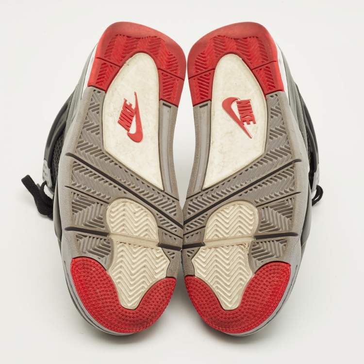 Pre Owned Air Jordans Jordan 4 Retro Bred Reimagined Size 42.5 Black Leather High Top Sneakers