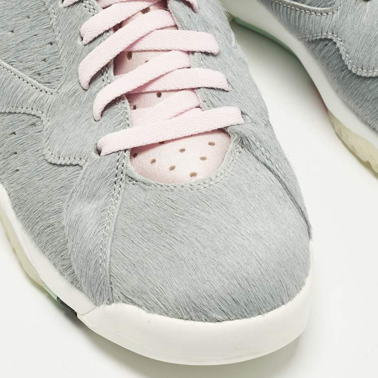 Pre Owned Air Jordans Jordan 7 Retro Neutral Grey Size 42 Grey Calf Hair High Top Sneakers