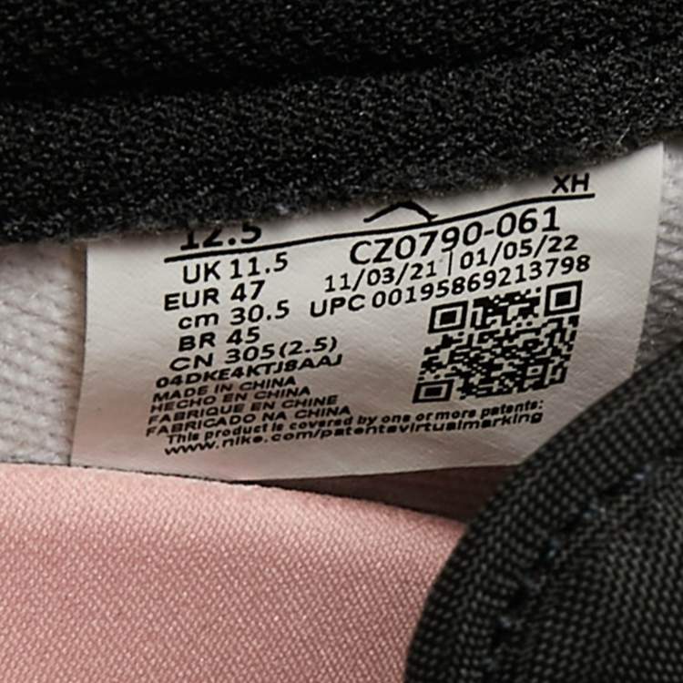 Pre Owned Air Jordans 1 Low OG Bleached Coral Size 47 Pink/Black Suede and Leather Low Top Sneakers