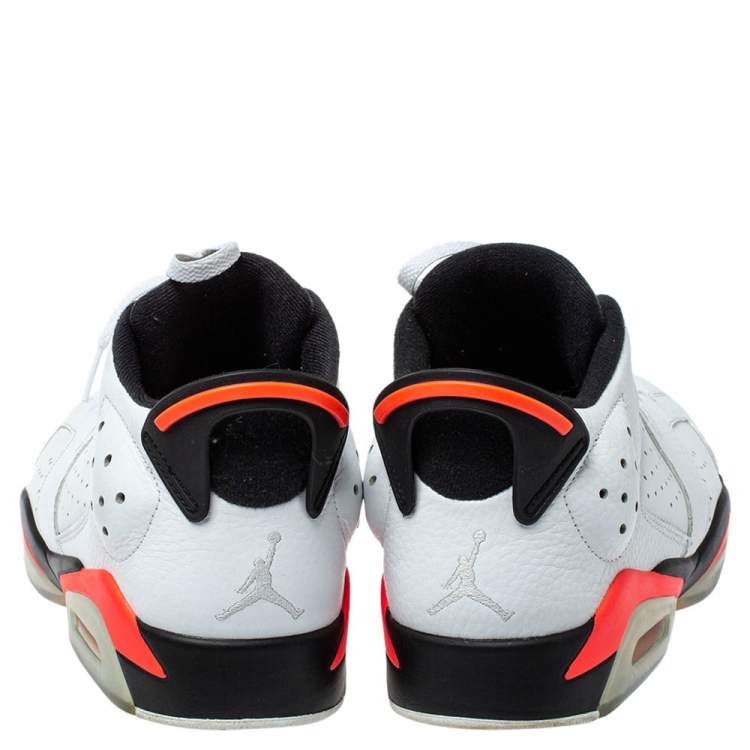 Pre Owned Air Jordans White Leather 6 Retro Infrared Size 44