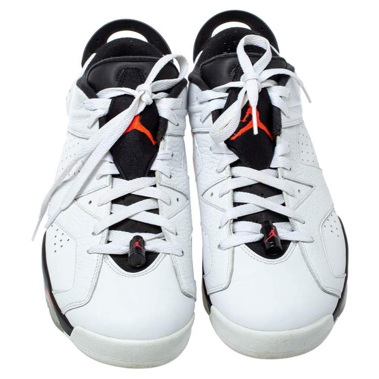 Pre Owned Air Jordans White Leather 6 Retro Infrared Size 44