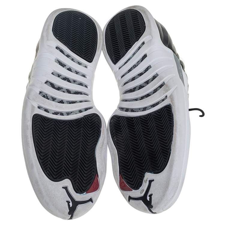 Pre Owned Air Jordan 12 Retro Low Black/White Playoffs Sneakers Size 47.5
