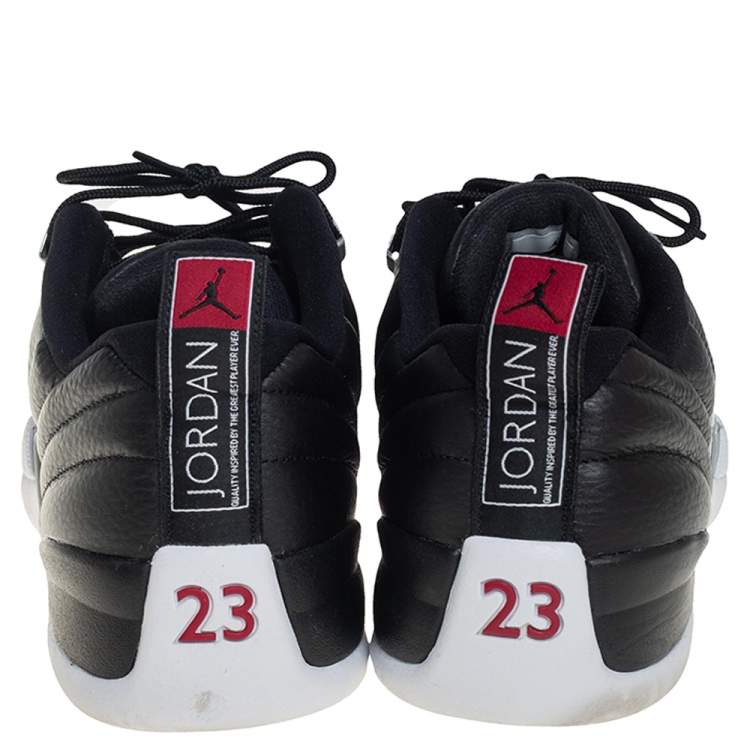 Pre Owned Air Jordan 12 Retro Low Black/White Playoffs Sneakers Size 47.5