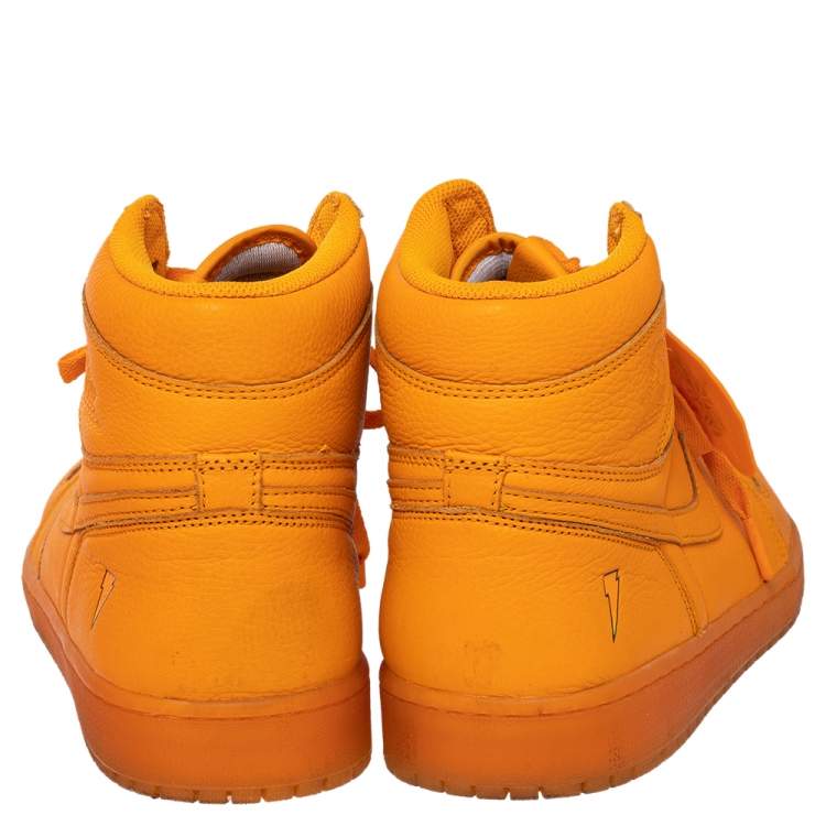 Pre Owned Air Jordan x Nike Orange Leather Air Jordan 1 Retro High Gatorade Sneakers Sjze 46
