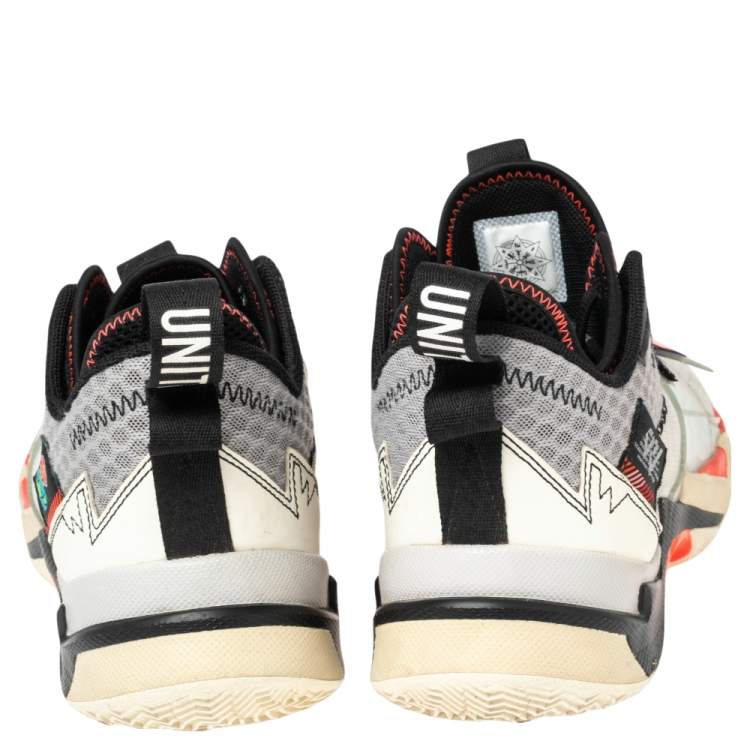 Pre Owned Jordan White Leather and Mesh Why Not? Zer0.3 "Unite" Low Top Sneakers Size 42.5