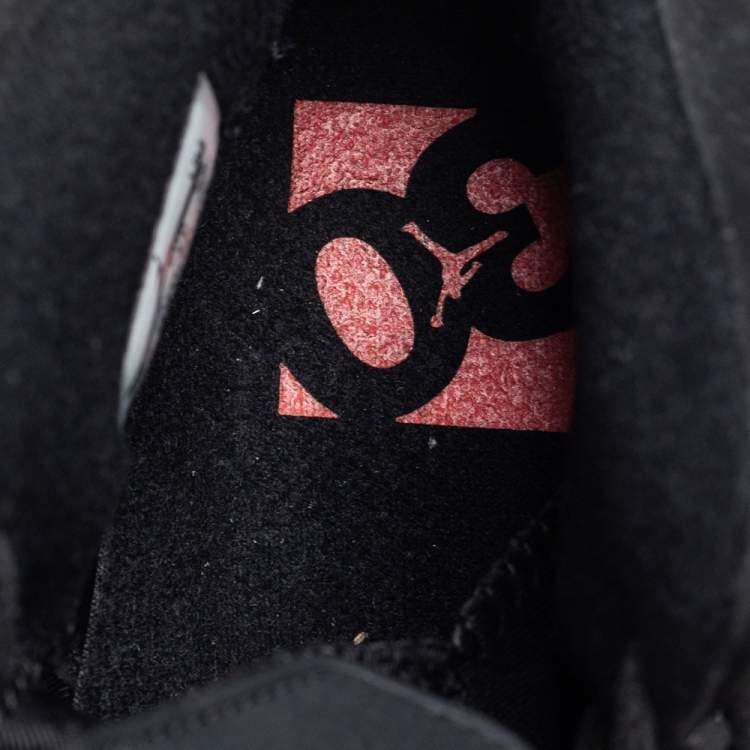 مملوكة مسبقًا Air Jordan Black Nubuck Leather 6 Retro  Infrared  High Top Sneakers Size 41