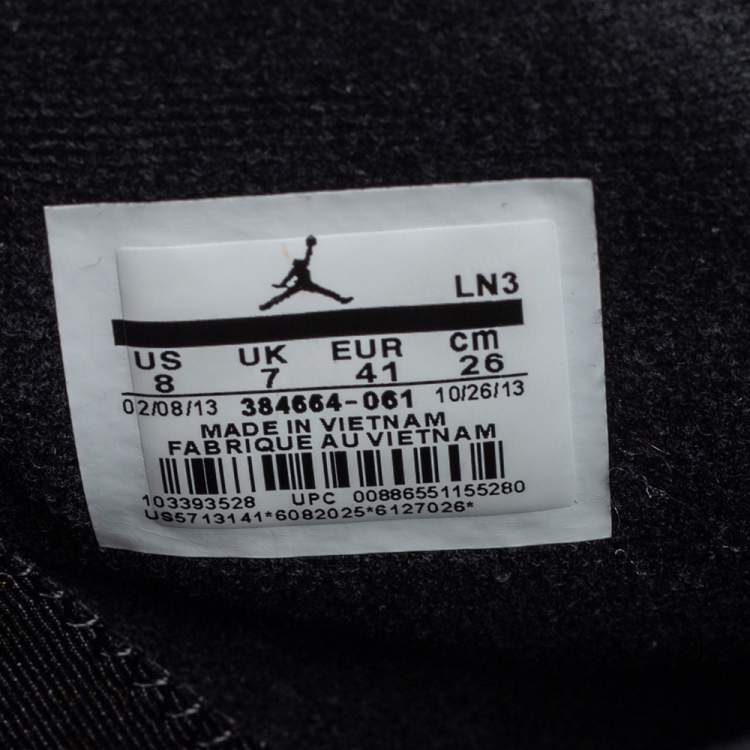 مملوكة مسبقًا Air Jordan Black Nubuck Leather 6 Retro  Infrared  High Top Sneakers Size 41