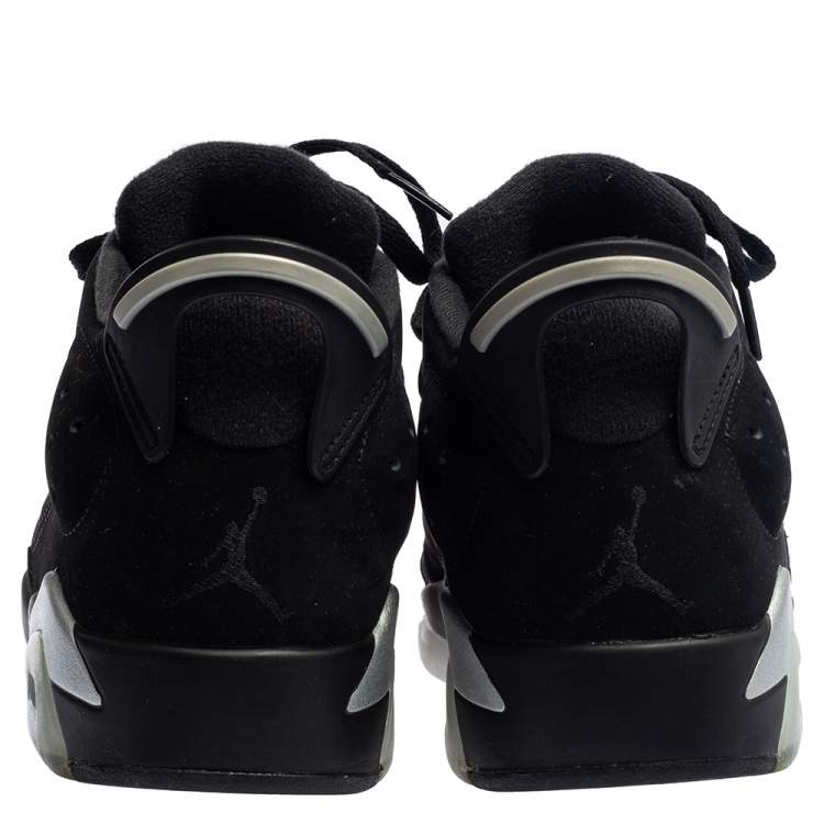 Pre Owned Air Jordan Black Suede Chrome Jordan 6 Retro Low Sneakers Size 42.5