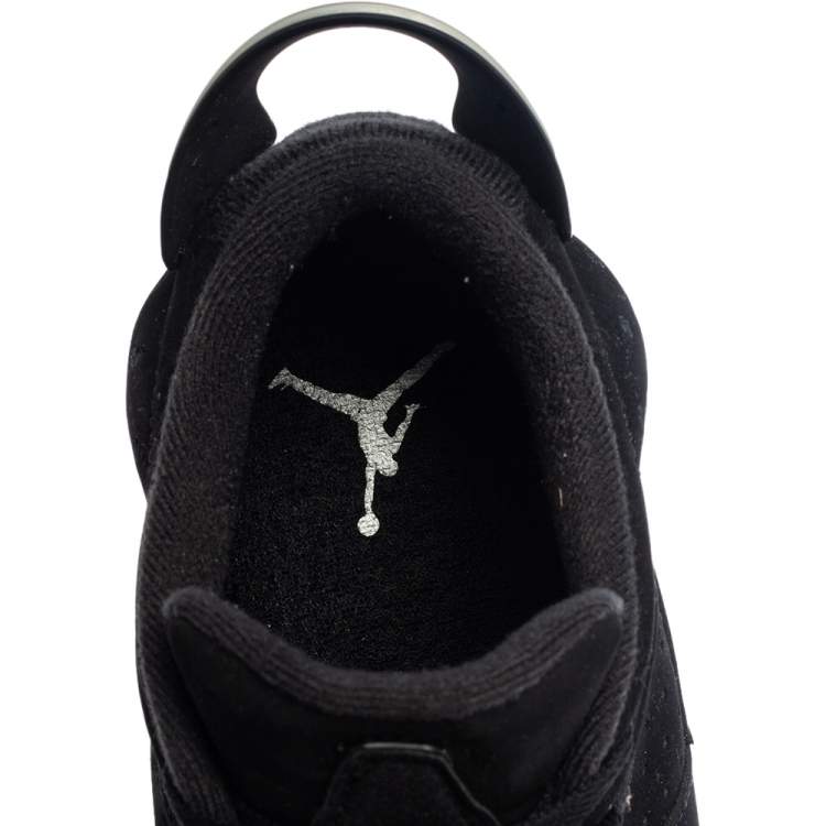 Pre Owned Air Jordan Black Suede Chrome Jordan 6 Retro Low Sneakers Size 42.5