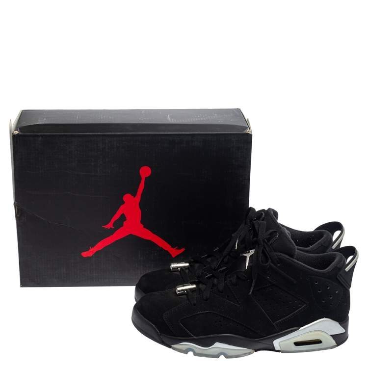 Pre Owned Air Jordan Black Suede Chrome Jordan 6 Retro Low Sneakers Size 42.5