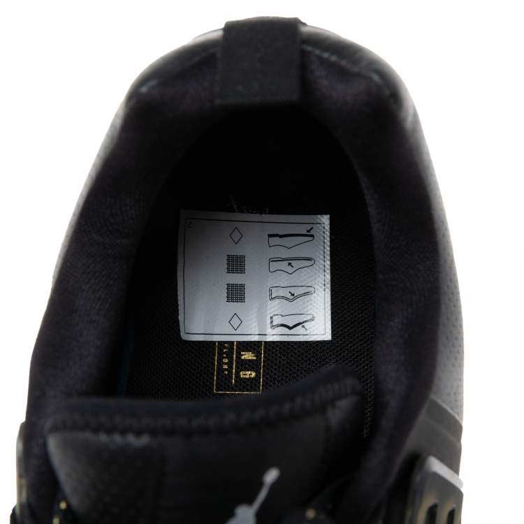 Pre Owned Air Jordan Black Perforated Leather Grind Sneakers Size 47.5