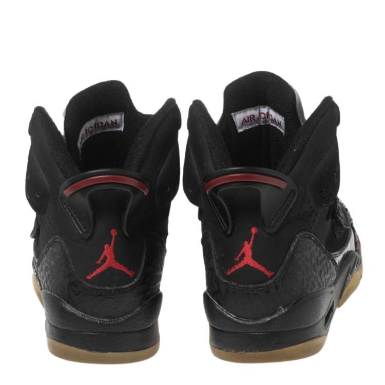 Pre Owned Air Jordan Black Suede And Leather Son of Mars Cement High Top Sneakers Size 39