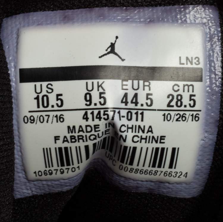 Pre Owned Air Jordan Black Suede And Reflective Mesh Air Jordan 13 Retro High Top Sneakers Size 44.5